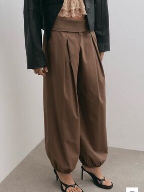 MANGO Brown Baggy Pants